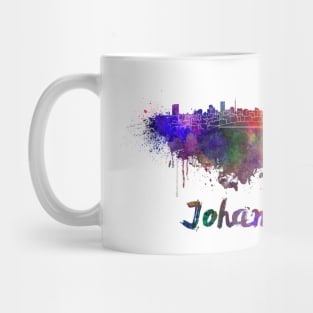 Johannesburg skyline in watercolor Mug